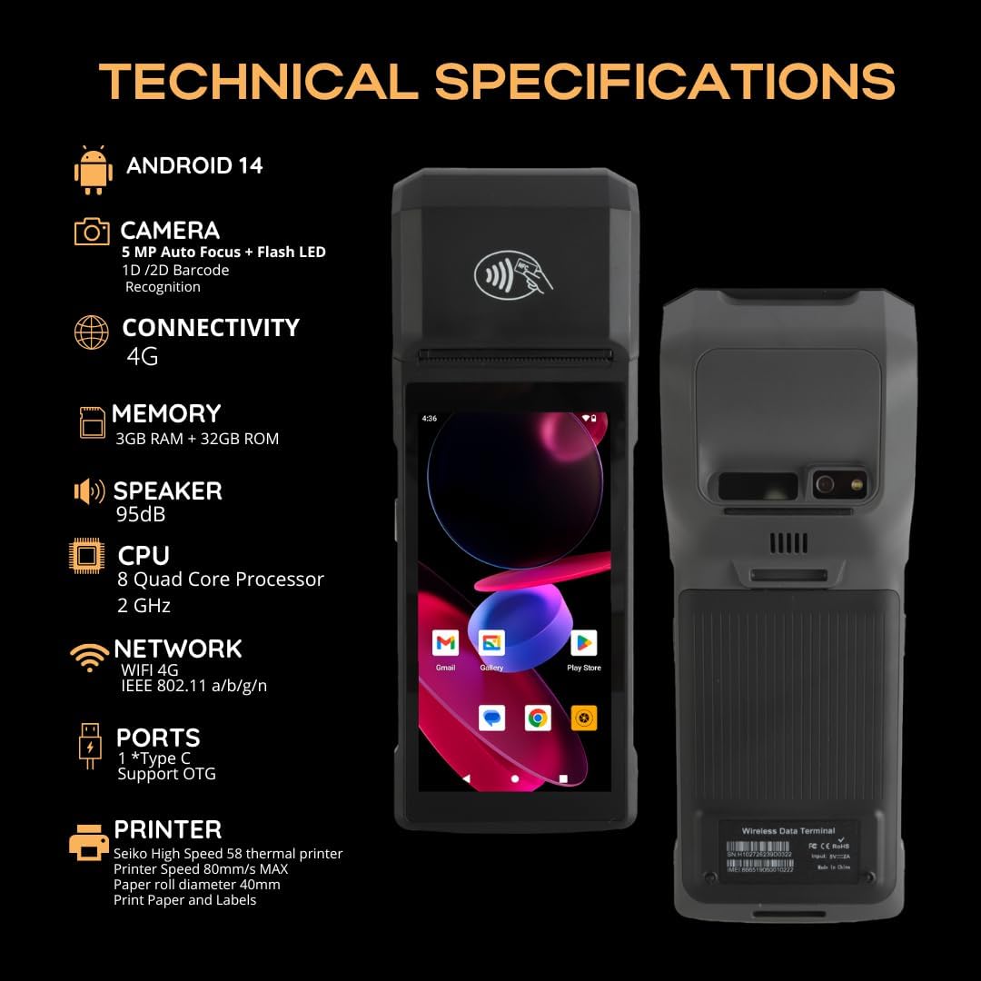 Impresora PDA Android H10 (Android 14)